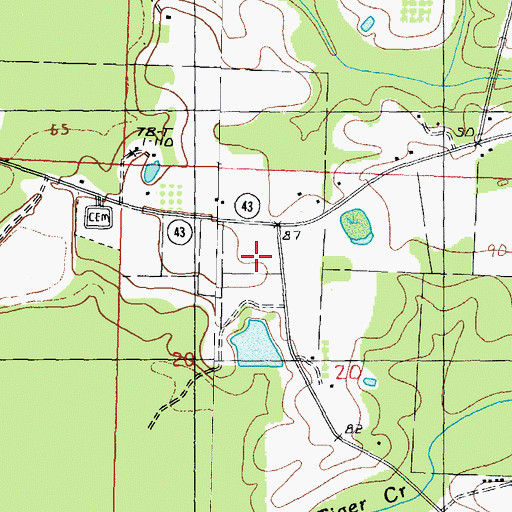 Topographic Map of Goodyear Baptist Church, MS