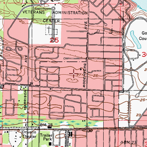 Topographic Map of Century Oaks Retirement Community Mobile Home Park, MS
