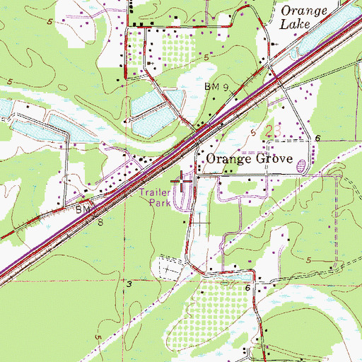 Topographic Map of Woodland Park Mobile Home Village, MS