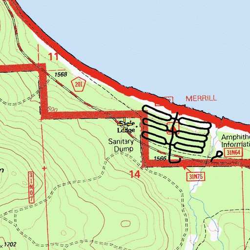 Topographic Map of Eagle Lodge, CA