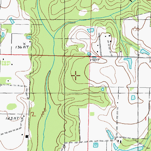 Topographic Map of Beaver Wood Estates, MS