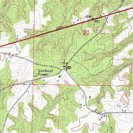 Topographic Map of Attam Ministries, MS