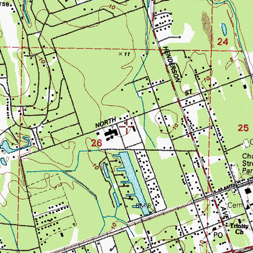 Topographic Map of Francis McDonald Stadium, MS