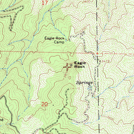 Topographic Map of Eagle Rock, CA