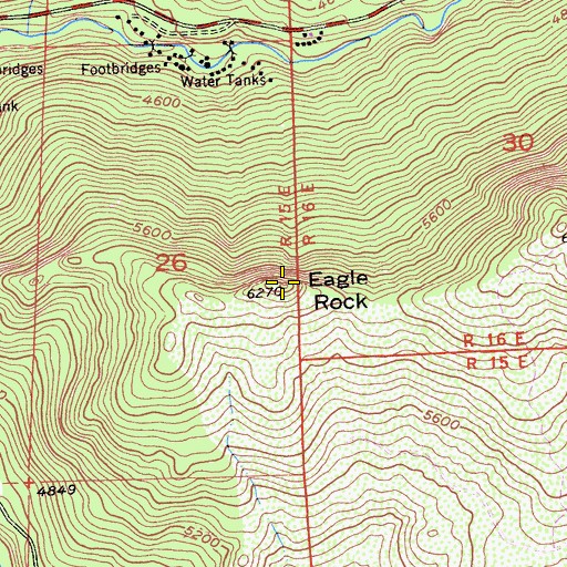 Topographic Map of Eagle Rock, CA