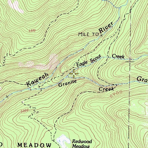 Topographic Map of Eagle Scout Creek, CA