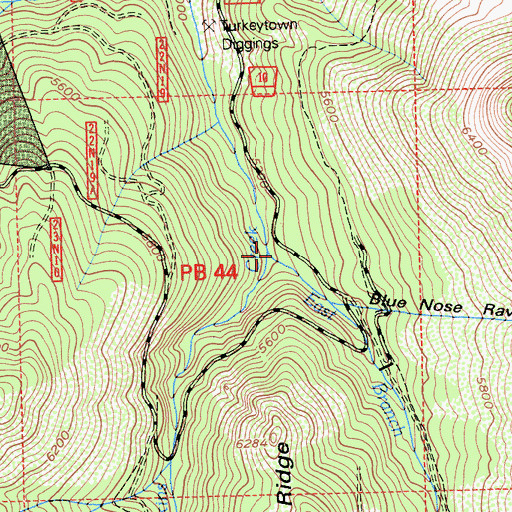 Topographic Map of East Branch Hopkins Creek, CA