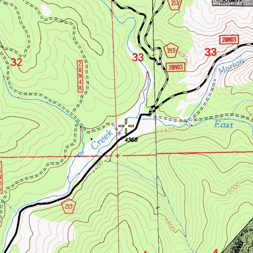 Topographic Map of East Branch Lights Creek, CA