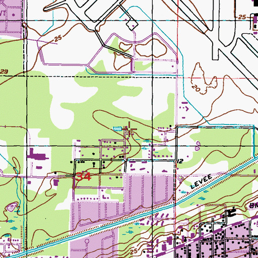 Topographic Map of Kathy Mobile Park, MS