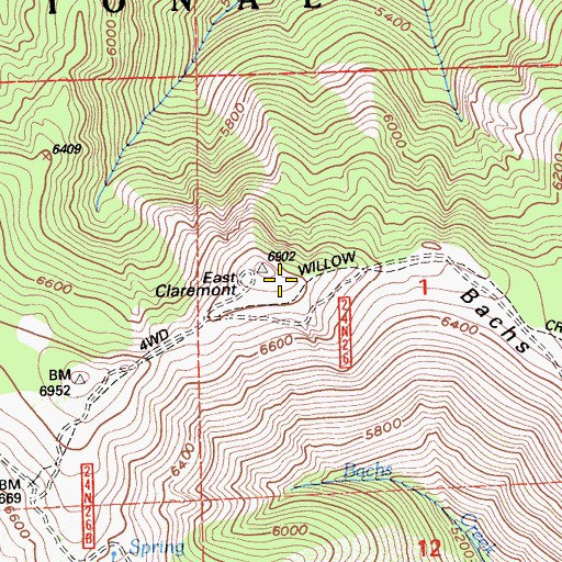 Topographic Map of East Claremont, CA