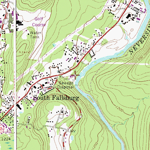 Topographic Map of South Fallsburg Wastewater Treatment Plant, NY
