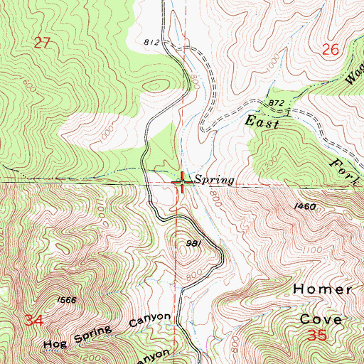 Topographic Map of East Fork Dry Creek, CA