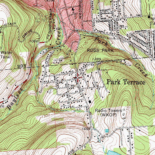 Topographic Map of Park Terrace Baptist Church, NY