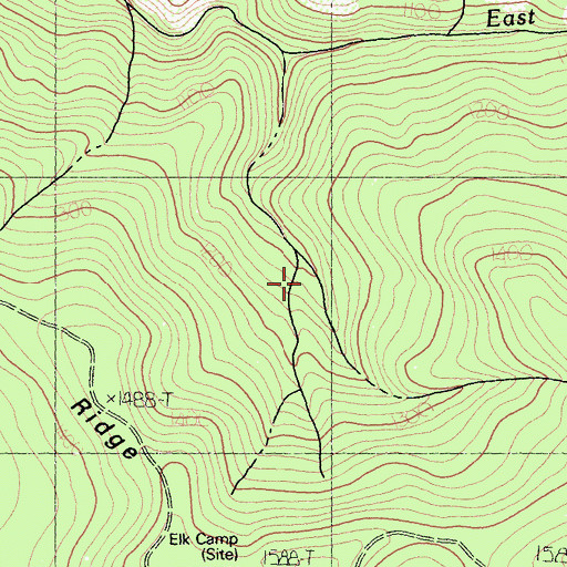 Topographic Map of East Fork Horse Linto Creek, CA