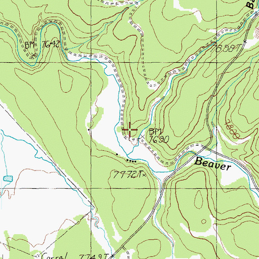 Topographic Map of Bardman Canyon, AZ