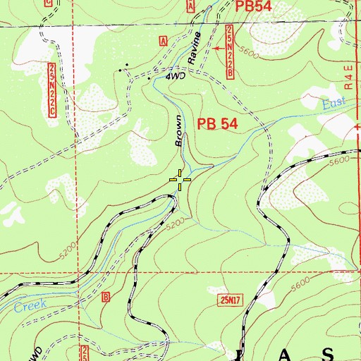 Topographic Map of East Fork Last Chance Creek, CA