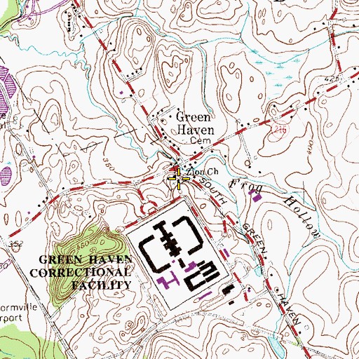 Topographic Map of Mount Zion Baptist Church, NY