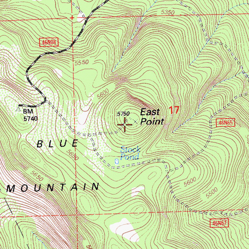 Topographic Map of East Point, CA