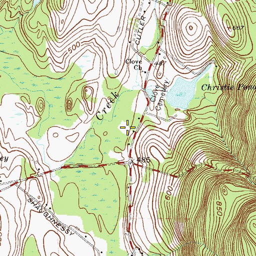Topographic Map of Clove Valley Alliance Church, NY