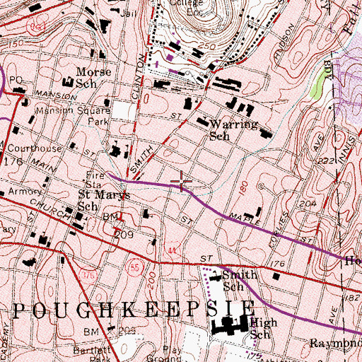 Topographic Map of Calvary Church of God, NY