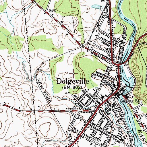Topographic Map of Dolgeville Elementary School, NY