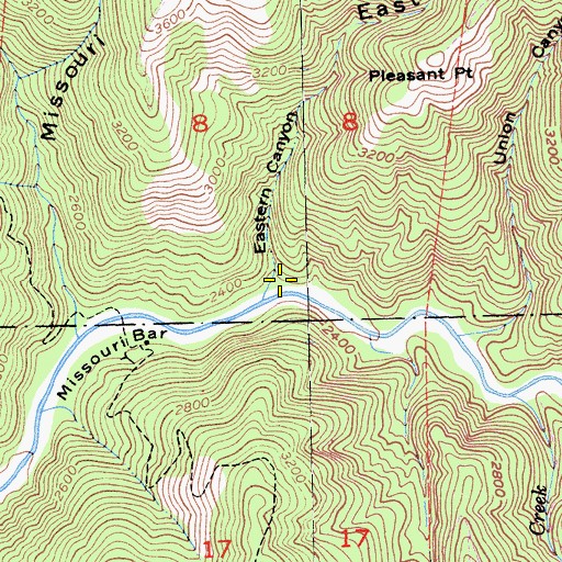 Topographic Map of Eastern Canyon, CA
