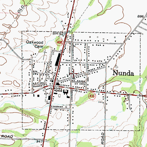 Topographic Map of Nunda United Methodist Church, NY