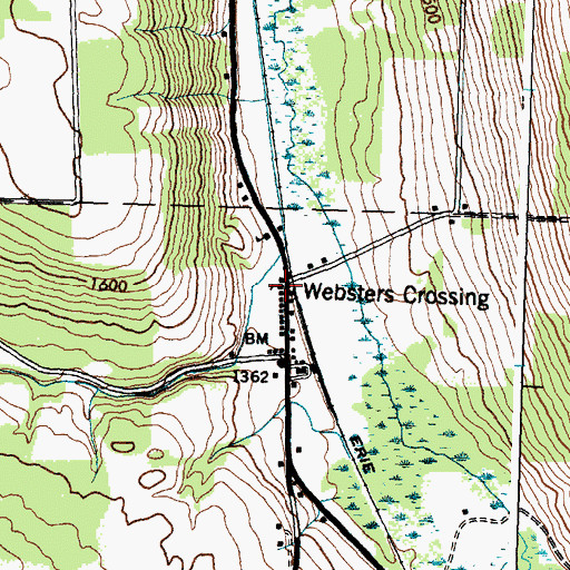 Topographic Map of Webster Crossing United Methodist Church, NY