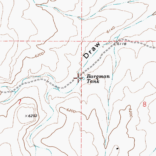 Topographic Map of Bargman Tank, AZ