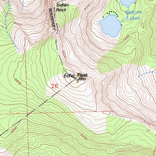 Topographic Map of Echo Peak, CA
