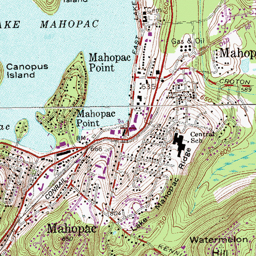 Topographic Map of Lake Mahopac United Methodist Church, NY