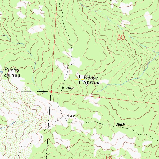 Topographic Map of Edgar Spring, CA