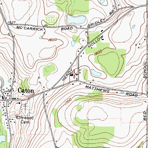Topographic Map of Caton Bible Chapel, NY