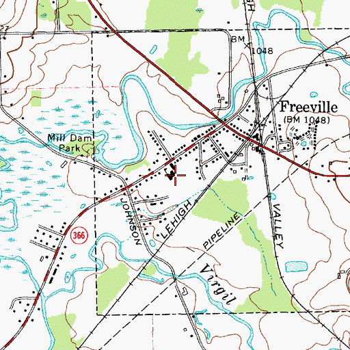 Topographic Map of Freeville Elementary School, NY