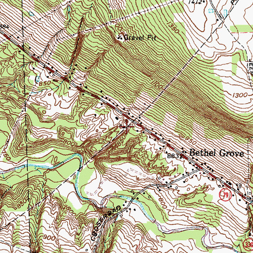Topographic Map of Bethel Grove Bible Church of Ithaca, NY