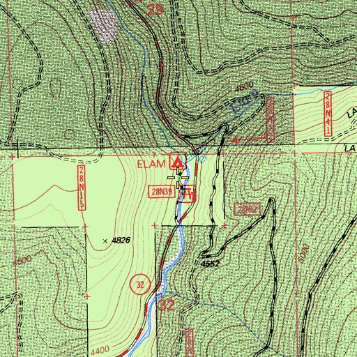 Topographic Map of Elam Creek, CA