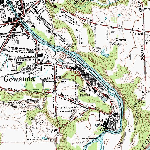 Topographic Map of Gowanda Nursing Home, NY