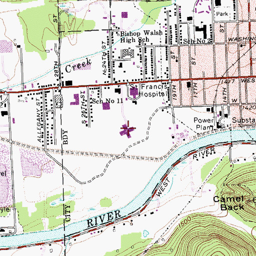 Topographic Map of Saint Joseph's Manor Nursing Home, NY
