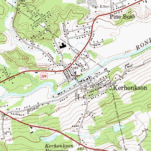 Topographic Map of Federated Church of Kerhonkson, NY