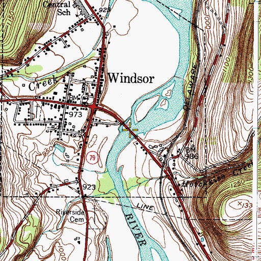 Topographic Map of Susquehanna River Bridge, NY