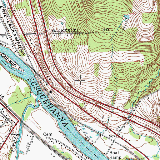 Topographic Map of Kirkwood Rest Area, NY