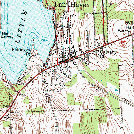 Topographic Map of Fair Haven Public Library, NY