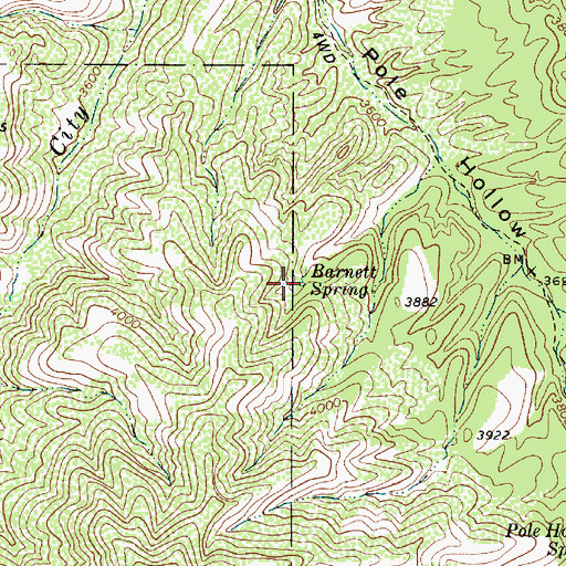 Topographic Map of Barnett Spring, AZ