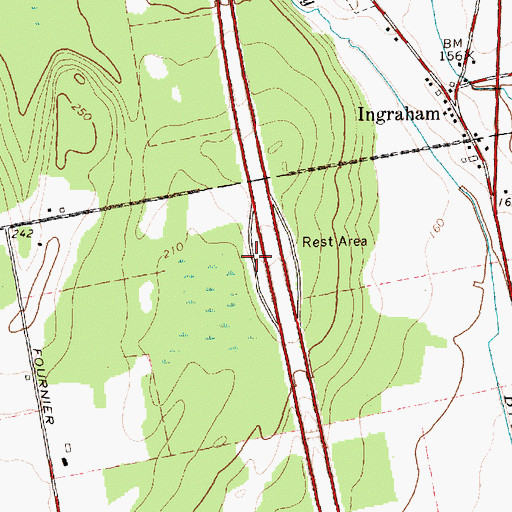 Topographic Map of Beekmantown Southbound Rest Area, NY