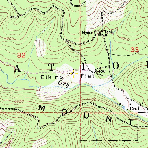 Topographic Map of Elkins Flat, CA