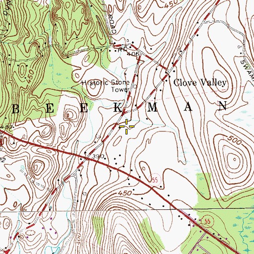 Topographic Map of Beekman Library, NY