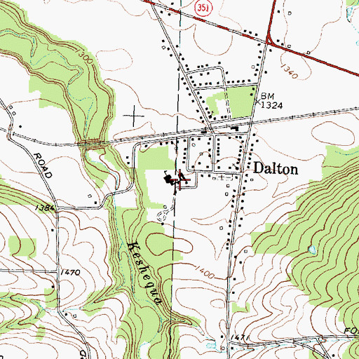 Topographic Map of Dalton Elementary School, NY
