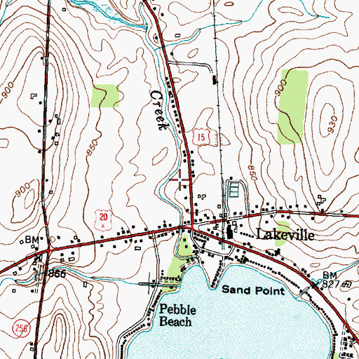 Topographic Map of Willow Cove Mobile Home Park, NY