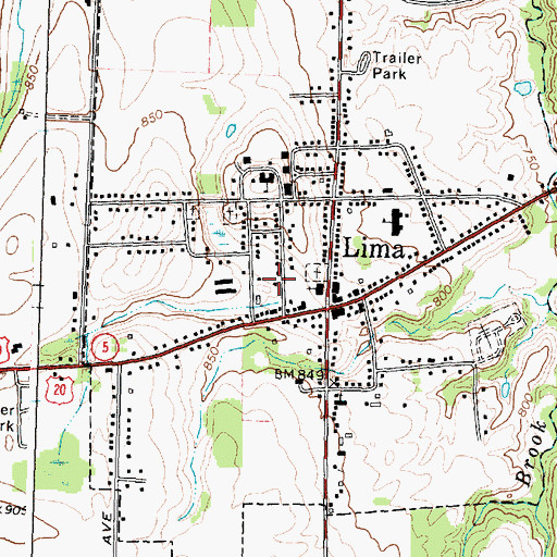 Topographic Map of Lima Public Library, NY