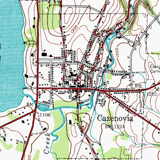 Topographic Map of Cazenovia Post Office, NY